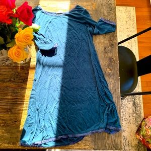 Natural life size small blue dress